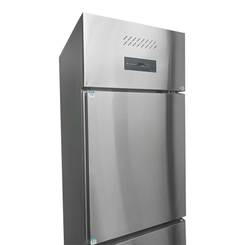 Dvoudveřová kuchyňská lednička z nerezové oceli Dvoudveřová kuchyňská lednička z nerezové oceli