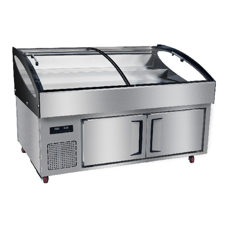 1,8 m třívrstvá kuchyňská lednička z nerezové oceli s ledem 1,8 m třívrstvá kuchyňská lednička z nerezové oceli s ledem